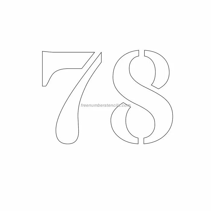 Рисунки 78. Цифра 78 красивая. Трафарет 78. 78 Картинка. Трафарет числа 45.