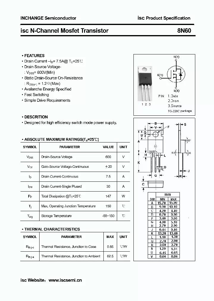 Параметры n 8. Даташит транзистора 60n60. Транзистор 8n60c даташит. 10n60c транзистор характеристики. K8a60da характеристики транзистор.