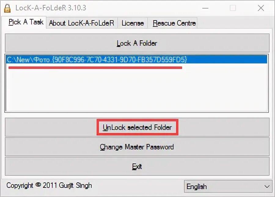 Selected folder. Selected folder