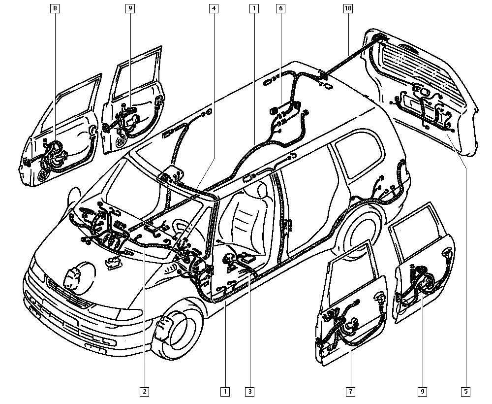 схема рено эспейс 4. электропроводка эспейс2. Renault espace 3 электросхемы. рено эспейс 3 схема двигателя. схема рено эспейс 4.
