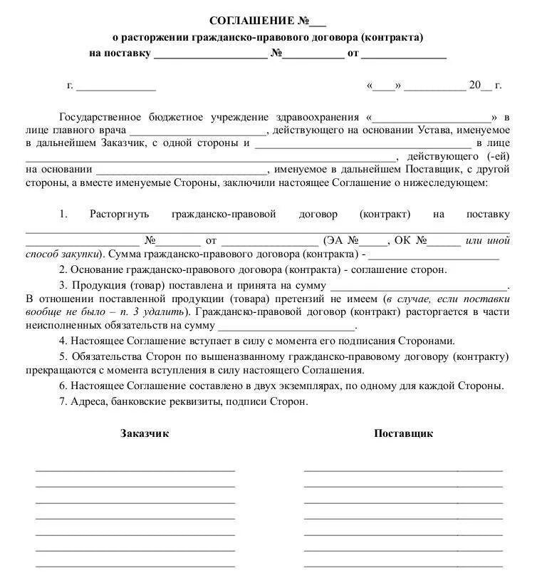 Расторжение договора как оформить образец. Примерная форма соглашения о расторжении договора. образец бланка расторжение договора. пример бланка о расторжении договора. соглашение об обоюдном расторжении договора образец.