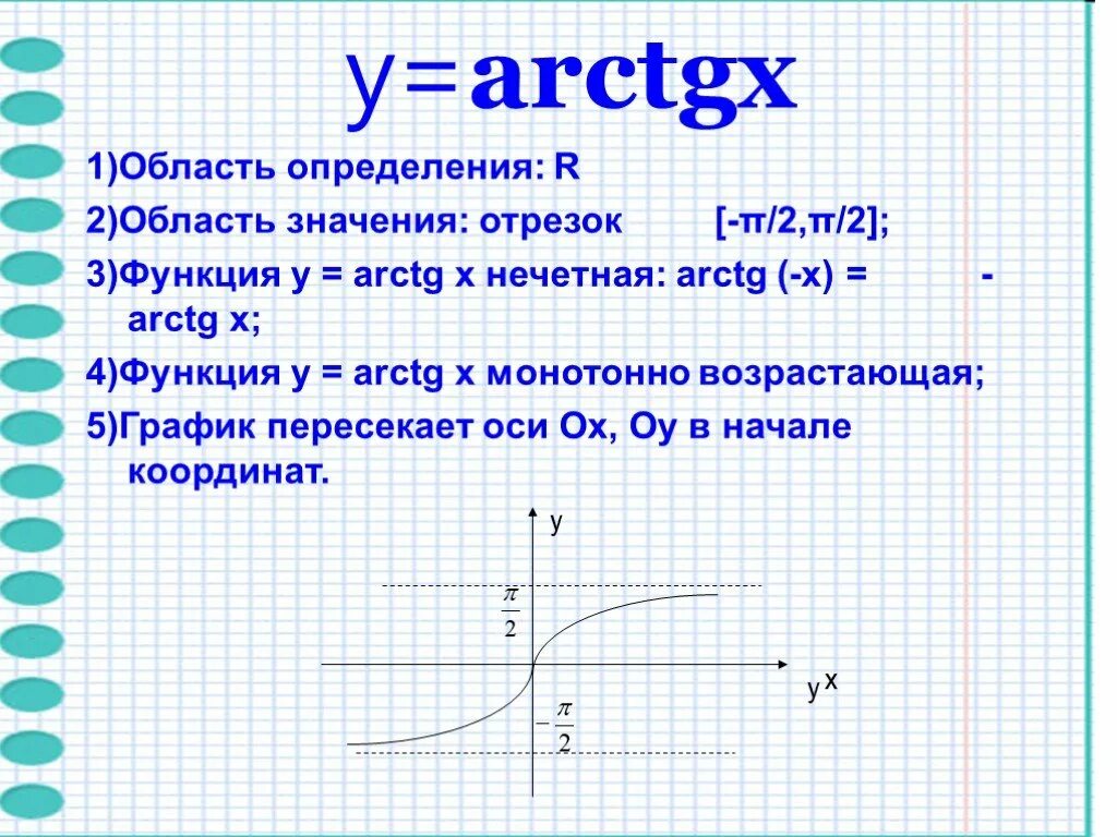 Round x функция. Функция y arctg x ее свойства и график. Область определения и область значений арктангенса. Область значения функции arcctg x. Обратные тригонометрические функции arctg.