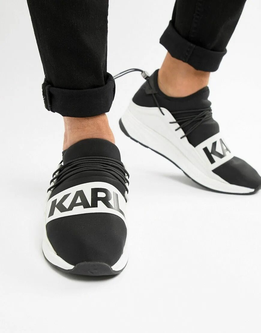 Кроссовки лагерфельд мужские. Мужские кроссовки Karl Lagerfeld Zone Runner lo Lthr артикул kl53920, черный.