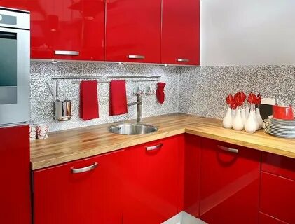 Сочетание красной кухни