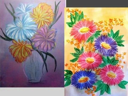 Рисуем восковыми мелками 2 класс поэтапно