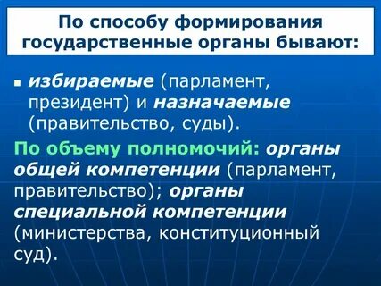 Органы власти по способу создания