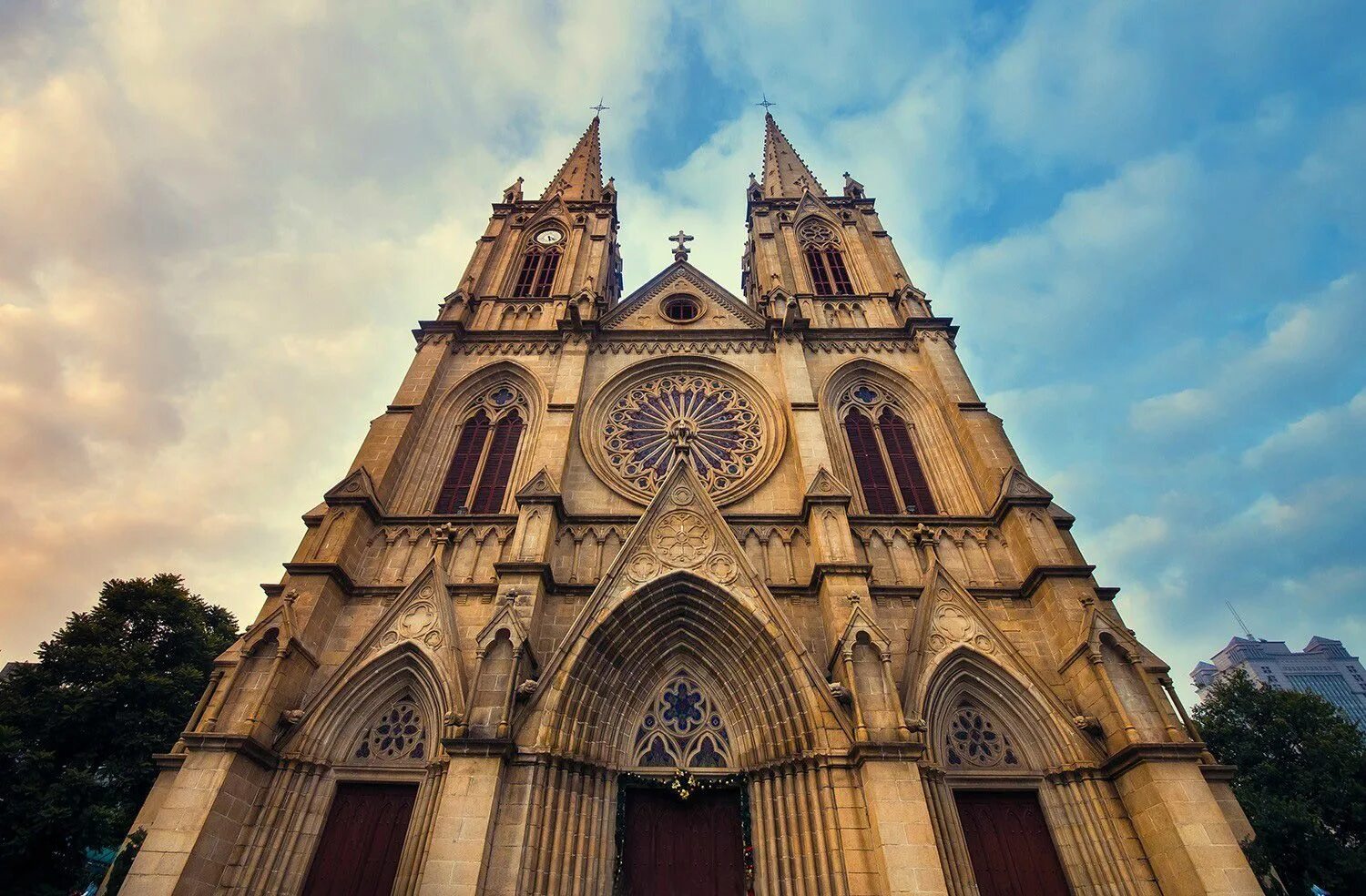 Famous cathedral. Sacred Heart Cathedral (Guangzhou). Sacred Heart Cathedral, Harare. Sacred Heart Cathedral, Lomé.