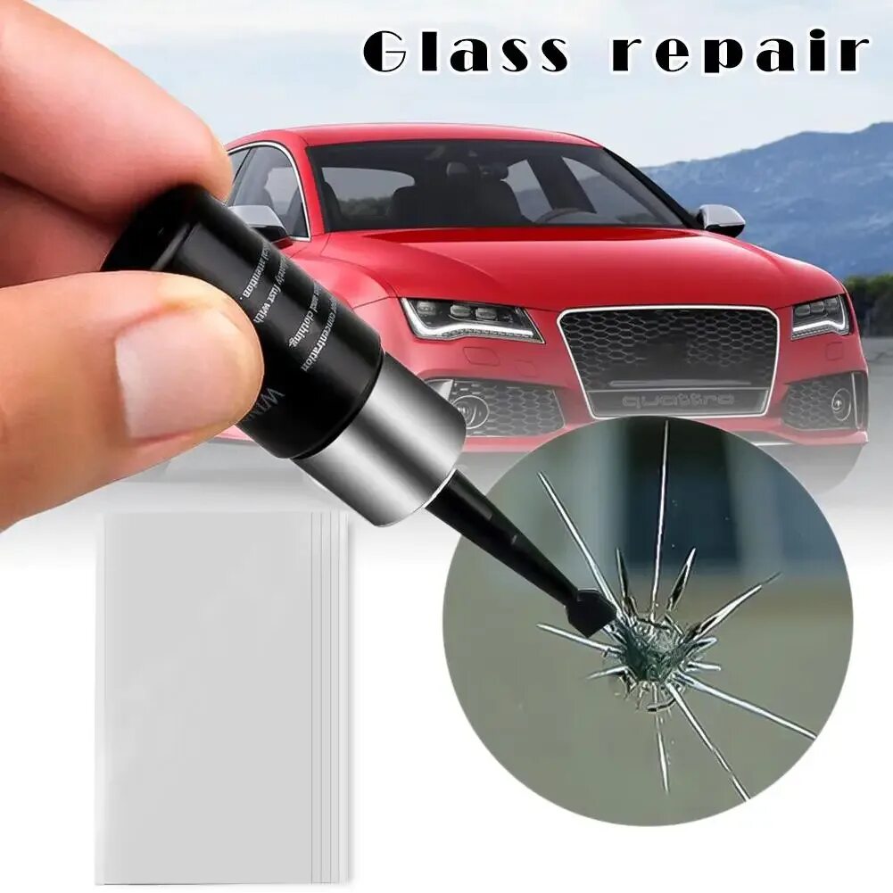 Automotive Glass Nano Repair Fluid. Windscreen Repair Resin. Починка лобового стекла. Скол лобового стекла.