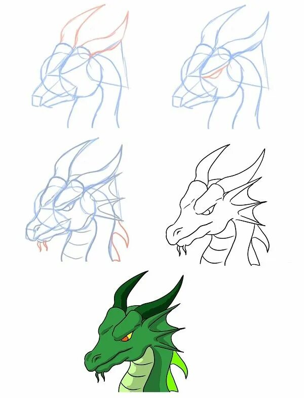 Как нарисовать дракона легко для начинающих