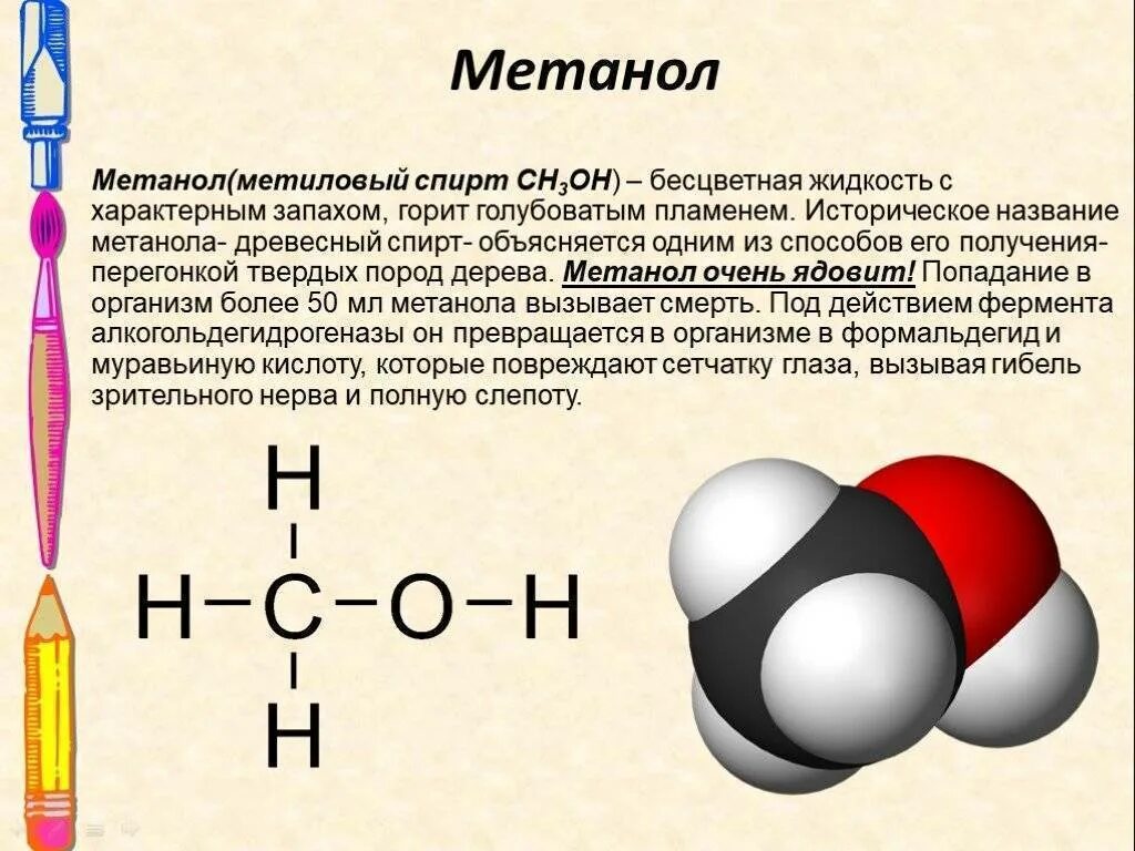 Как отличить метиловый от этилового. Формула метанола в химии. Химическая формула метанола и этанола. Молекулярная формула метилового спирта.