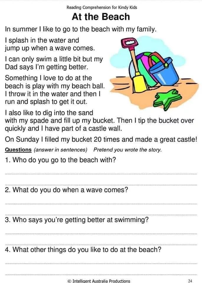 Worksheets чтение. Reading Comprehension. Reading Comprehension for Kids. Easy text for Beginners in English.