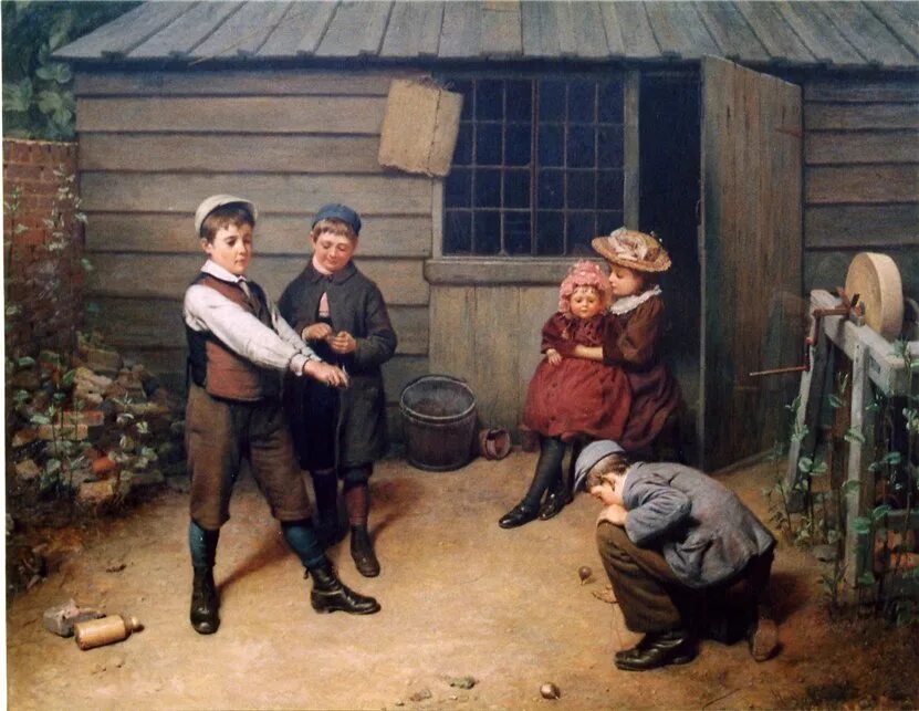 "Игра в бабки" (1869-1870). Маковский. Старинная игра бабки