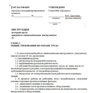 Рабочая инструкция производственная