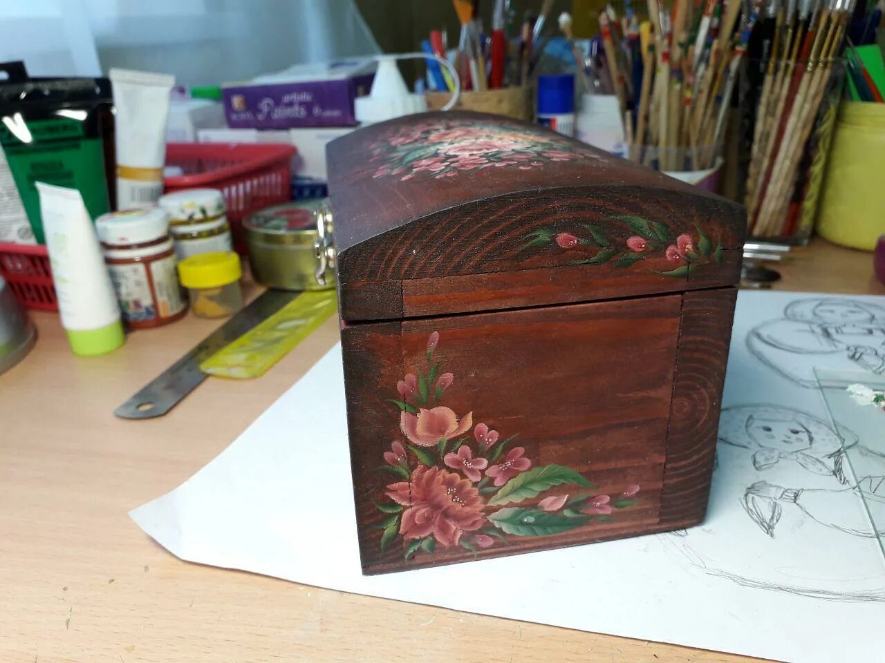 Painting box. Урало Сибирская роспись сундук. Урало Сибирская роспись ларец. Расписать сундук Урало сибирской росписи. Сундучок филиппинской роспись.