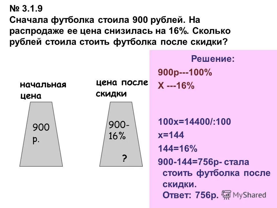 Футболка стоила 400 рублей после повышения 500