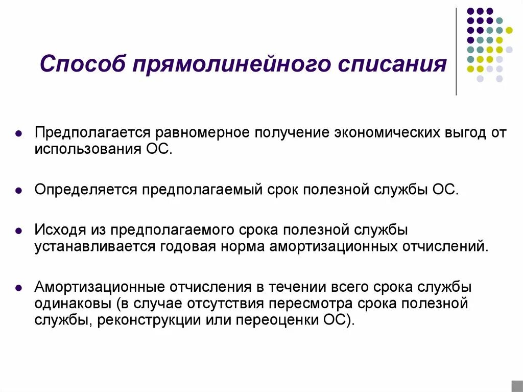 Прямолинейный метод. Методы списания. метод прямолинейного списания. метод равномерного прямолинейного списания. равномерное прямолинейное списание амортизации.