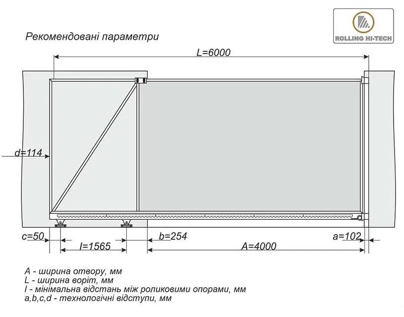 Схема установки откатных ворот 4 Комплект для откатных ворот до 800 кг Владивосток