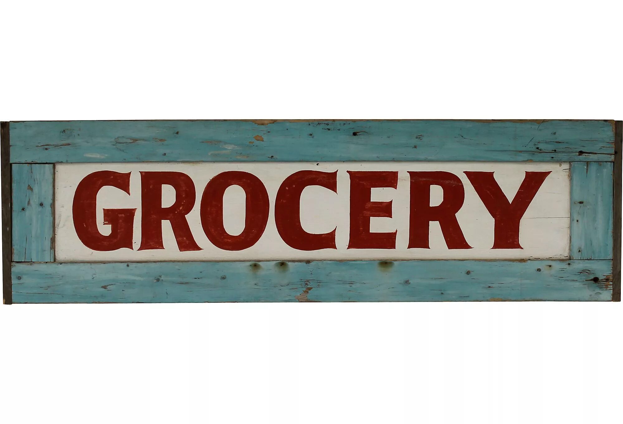 Store signs. Red & White grocery Store. Market sign. Old storefronts Signages.