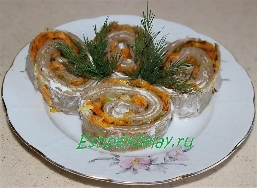 Рулетики из печени с морковью
