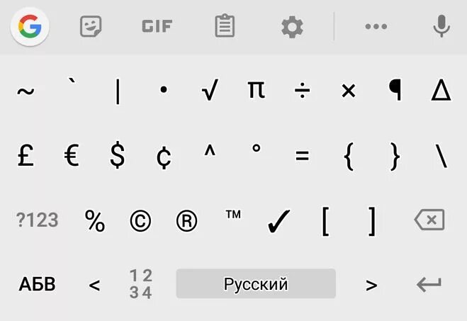 Где символ
