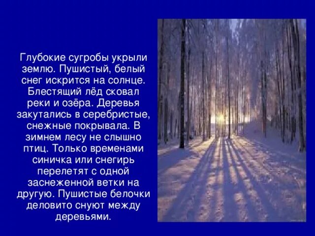 Найти текст зимой в лесу