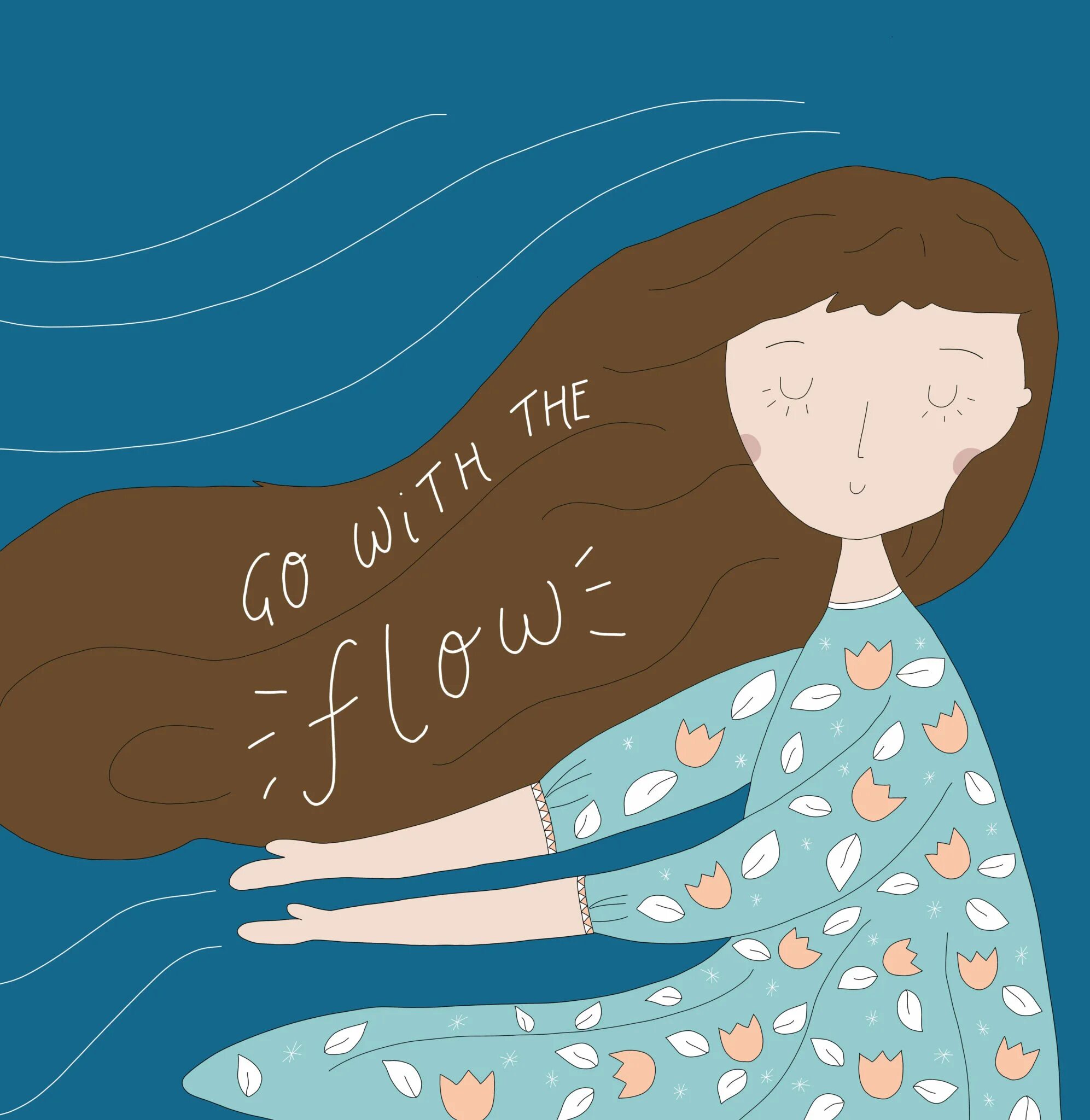 Go with the flow. Flow illustration. Gone with the Flow.