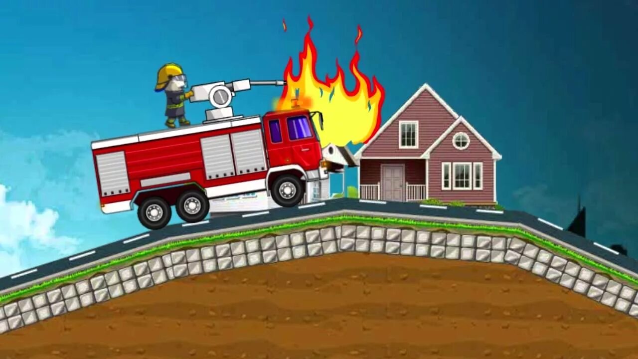 Включи про пожарную станцию. Пожарная машина. Пожарная машина мультяшная.