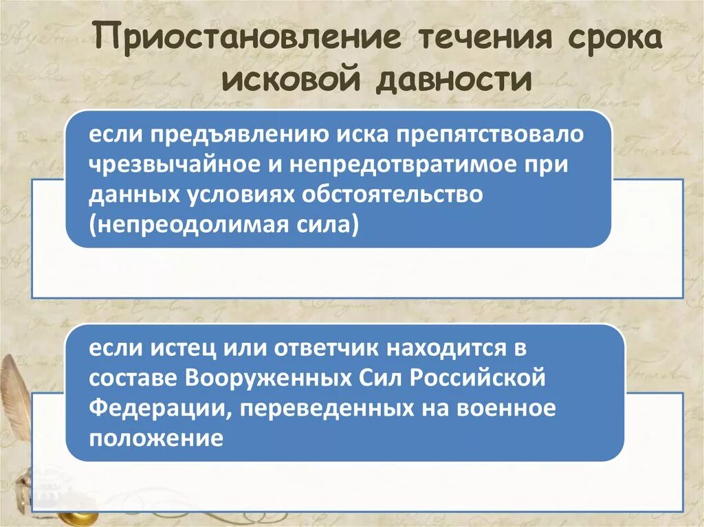 Прекращение исковой давности