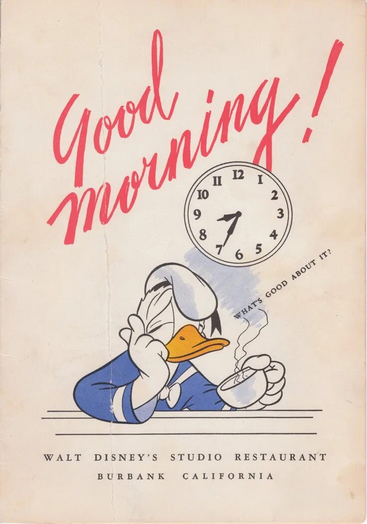 Дисней утро. Плакаты Уолта Диснея. Доброе утро Disney.