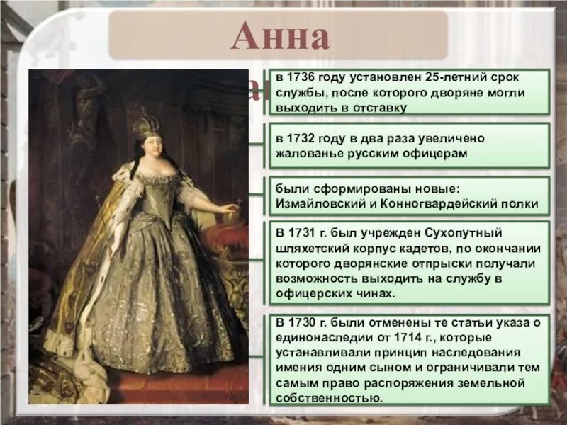 Дворяне в эпоху дворцовых переворотов. 1736 Год в истории России. Эпоха дворцовых переворотов презентация. Указ о единонаследии устанавливал