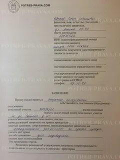 Заявление на выкуп земельного участка