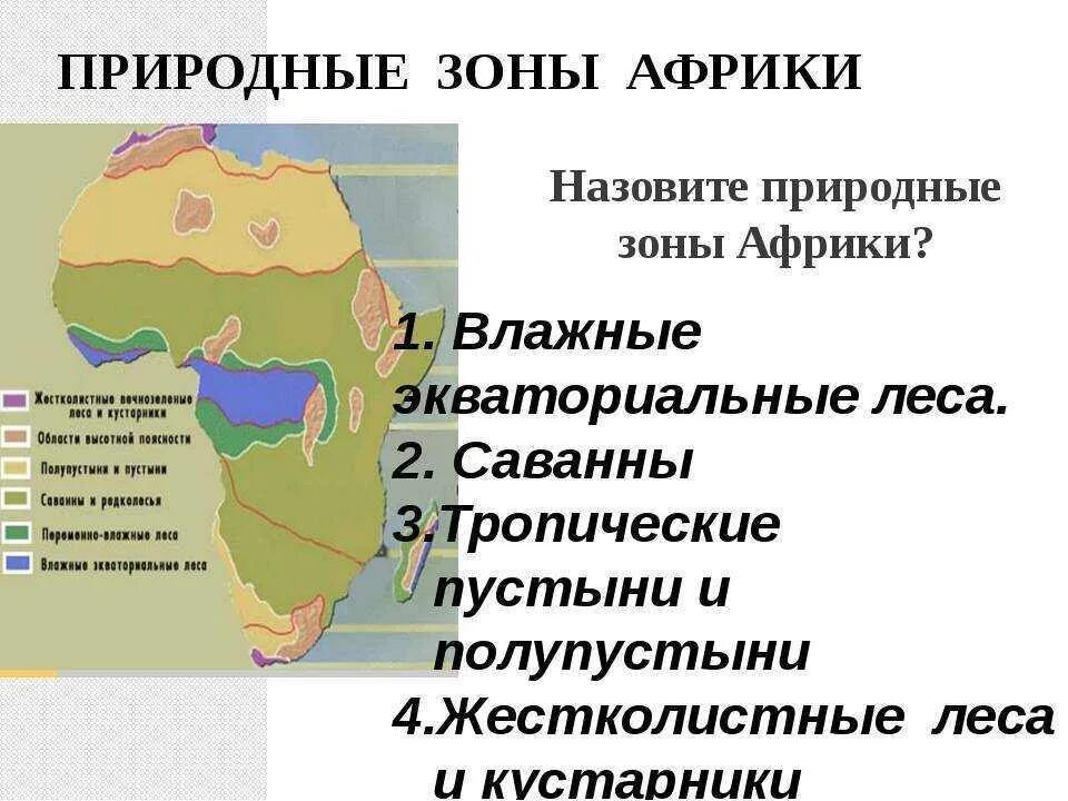 Назовите особенности африки