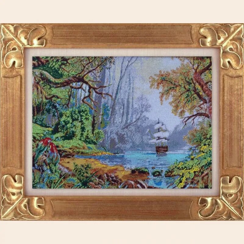 наборы для вышивания бисером на скатерти. набор для вышивания "утро в сосновом бору" по мотивам и. империя бисера набор для вышивания. империя бисера интернет магазин. империя бисера интернет магазин.