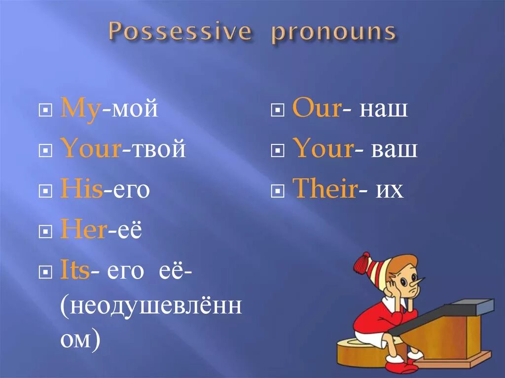 Притяжательные местоимения my, your, his. Ритяжательны еместоименя. Possessive pronouns в английском языке. Possessive pronouns притяжательные местоимения.