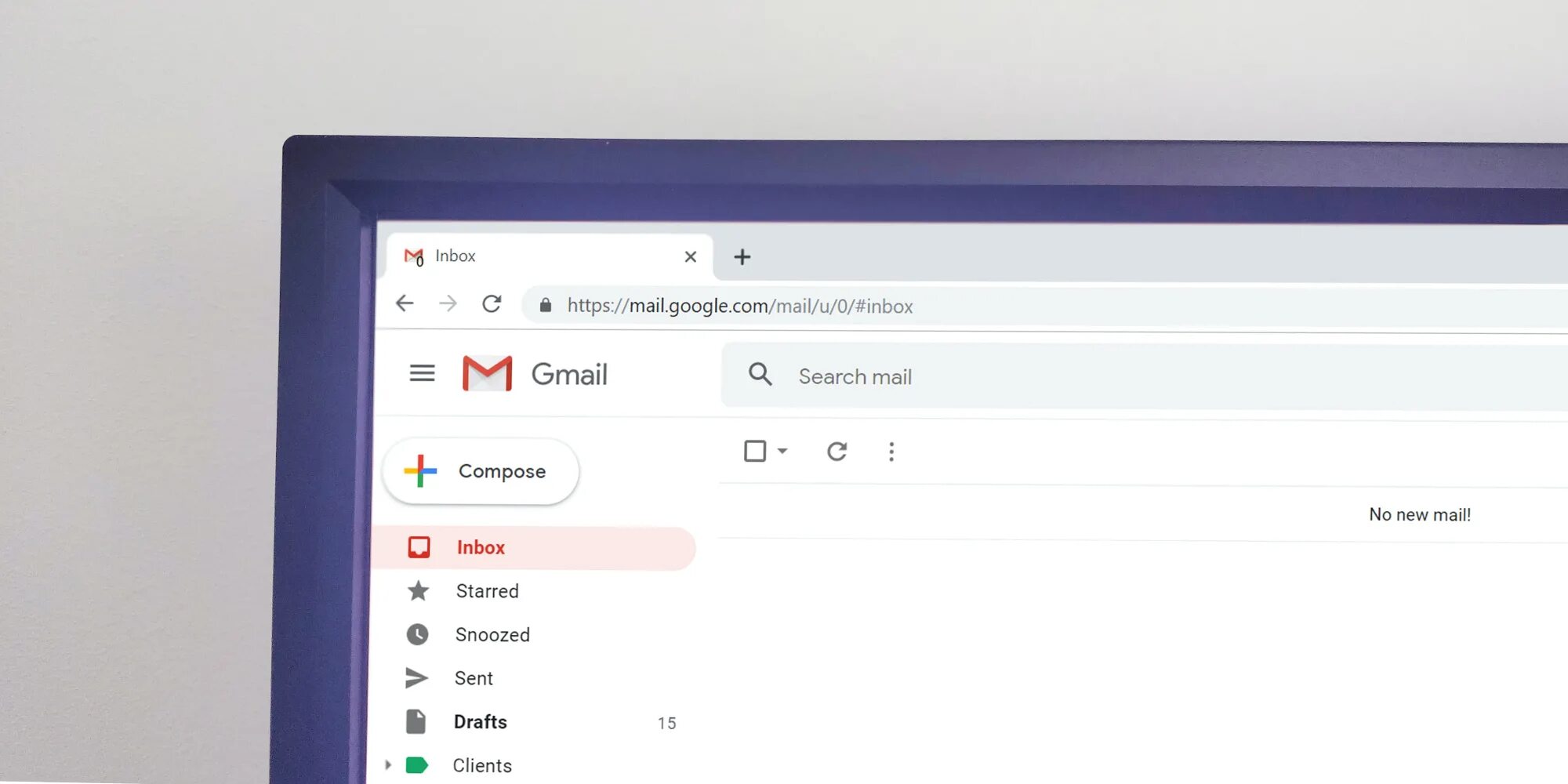 Zero inbox. Microsoft gmail