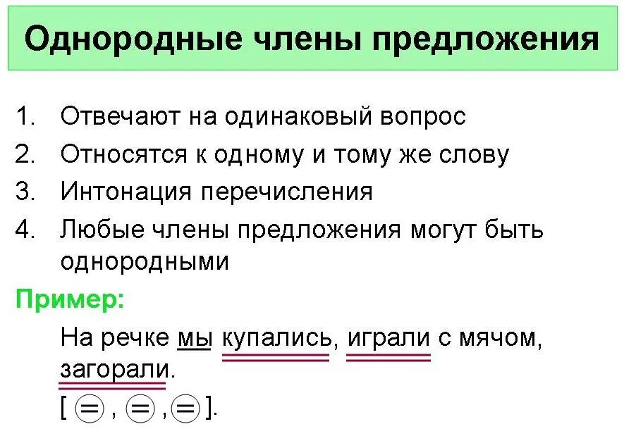 Как отличить однородные. Предложения с однородными членами- предложения примеры.