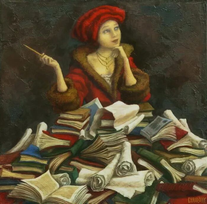 Творчество без автора. Кэтрин Чолукс. Французская художница Catherine Chauloux. «Муки творчества» (1892 г.). Творчество картина.