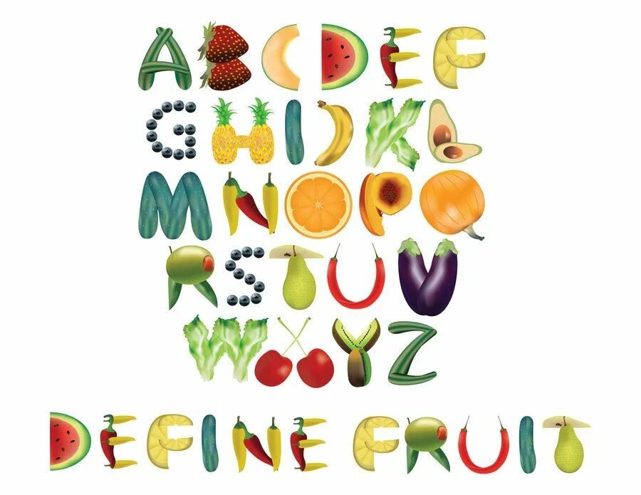 Letters fruits