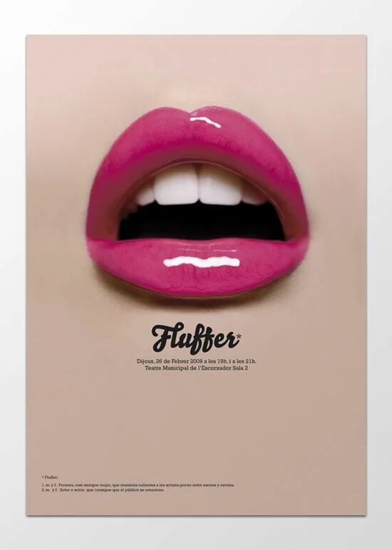 Флафер. Постер губы. Губы плакат. Рот типографика. Interesting examples of Design Candy poster.