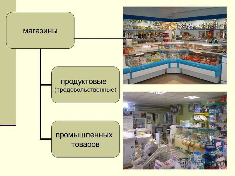В предложениях магазинов можно. Продовольственные и промышленные товары. Продовольственные и непродовольственные товары. Магазин промышленных товаров. Презентация продуктового магазина.