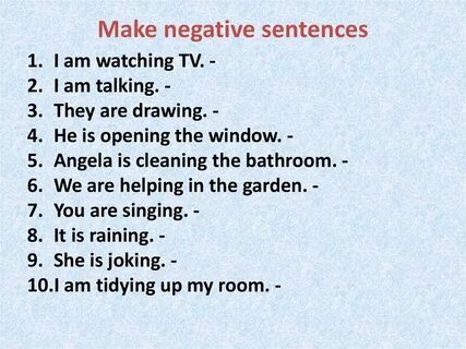 Make the present simple negative