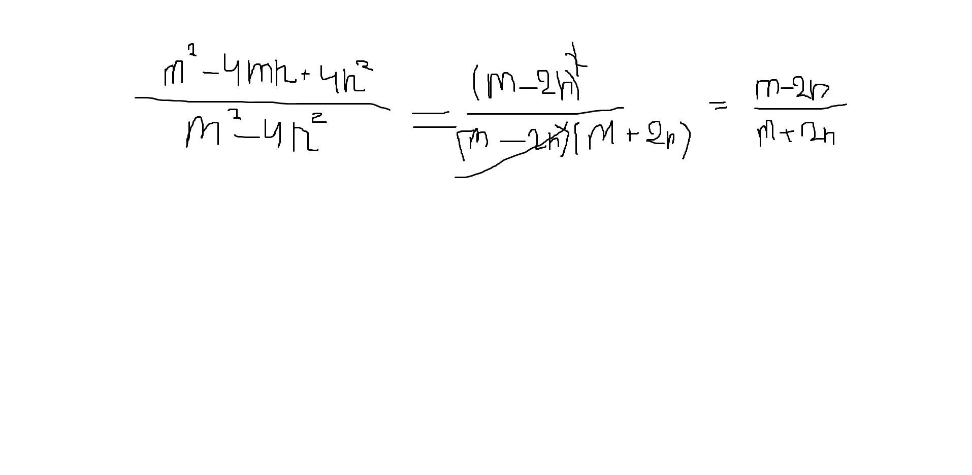 Сократите дробь m m n. M2-4mn+4n2. M2-4n2/m2-4mn+4n2. 4m2+4mn+n²/4m²-n²= слкратите дробь. Сократите дробь m2-4mn+4n2/m2-4n2.