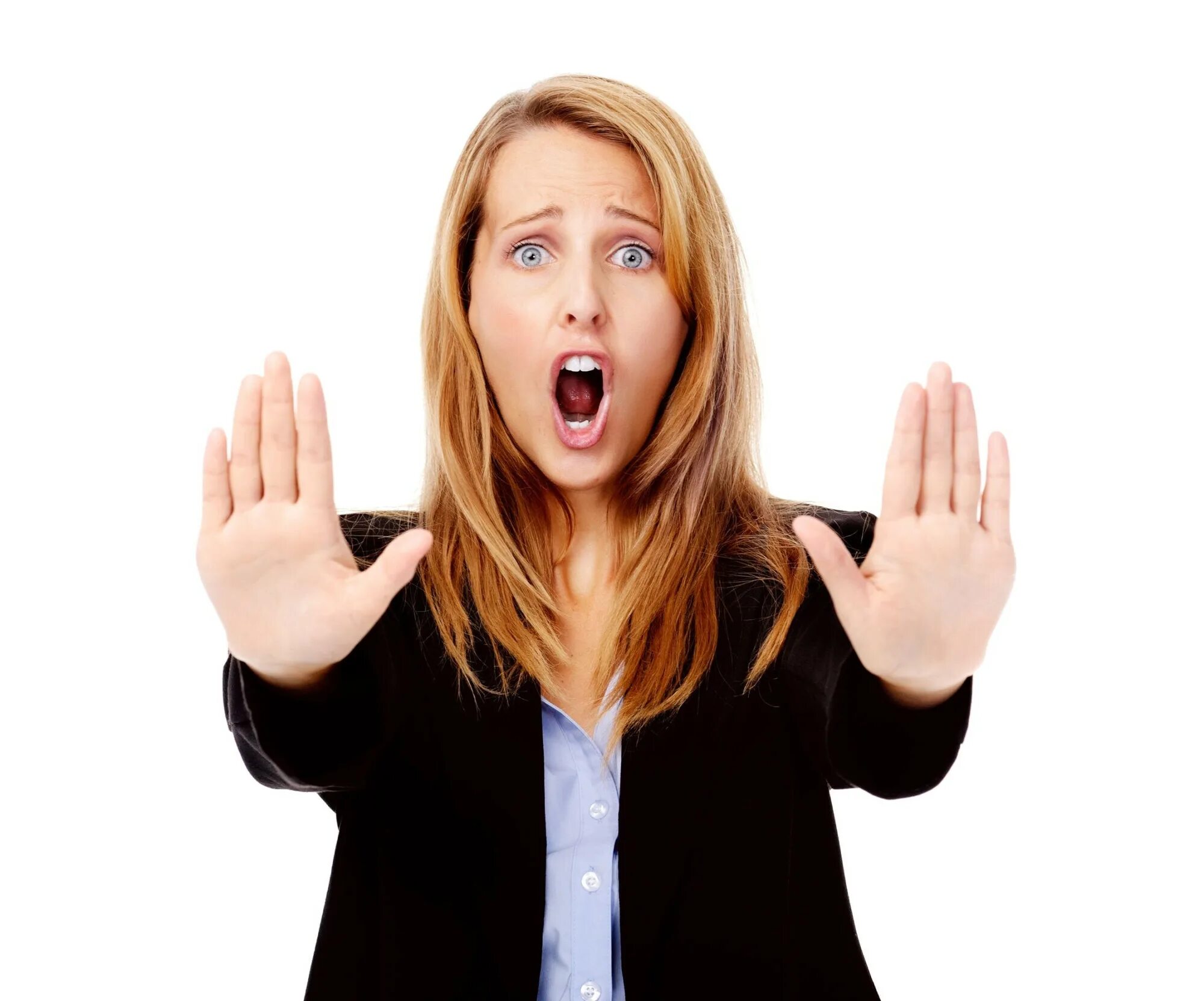 Человек показывает нет руками. Жест неправильно. Женщина скрестила руки. Жест неправильно. Про жесты.