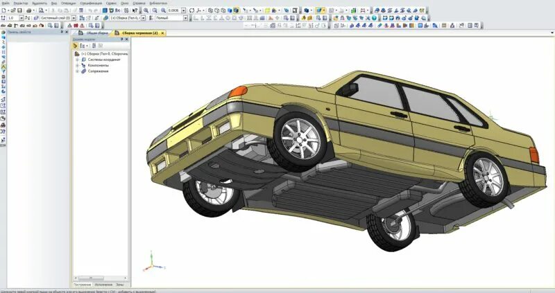 Автомобиль в Компас 3D pro-proectirovanie.ru