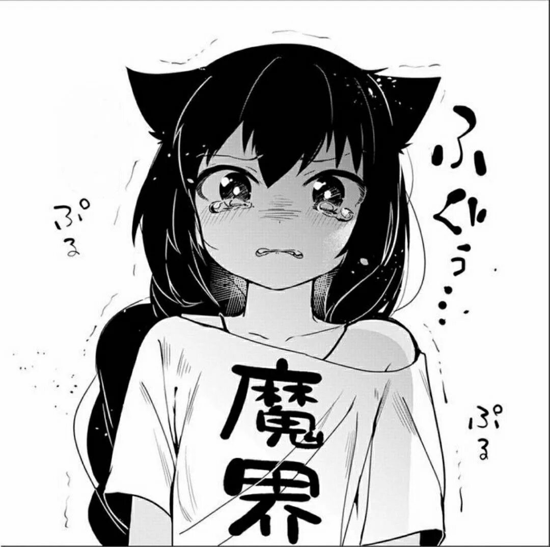 Cat girl manga. Неко тян чб. Неко тян чб. Аниме черное белое. Аниме с ушками черно белые.