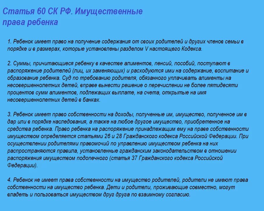 право на имущество родителей