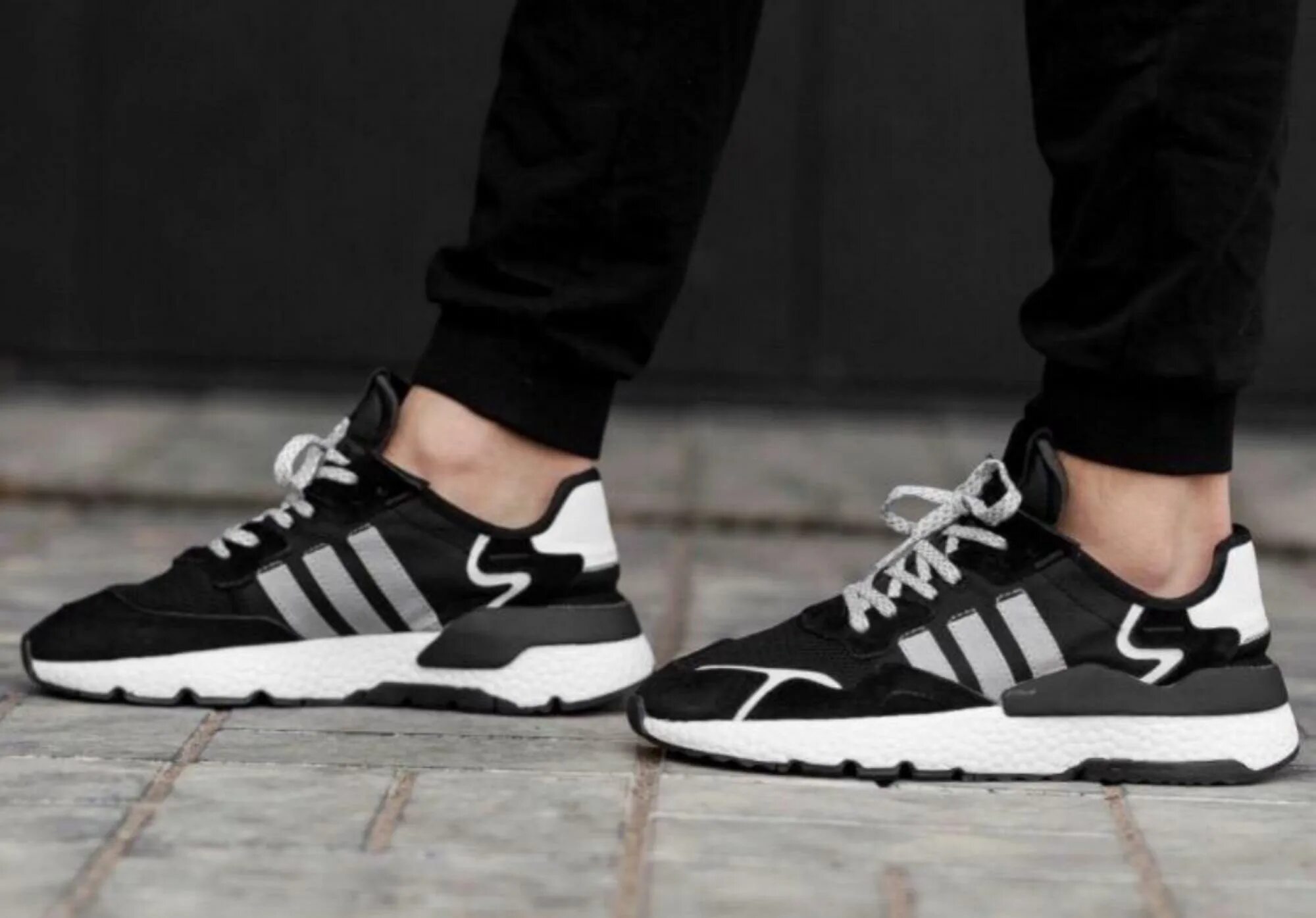 Кроссовки adidas Nite Jogger. Adidas Nite Jogger Black White. Adidas Nite Jogger Black. Адидас Найт джогер кроссовки. Кроссовки jogger adidas