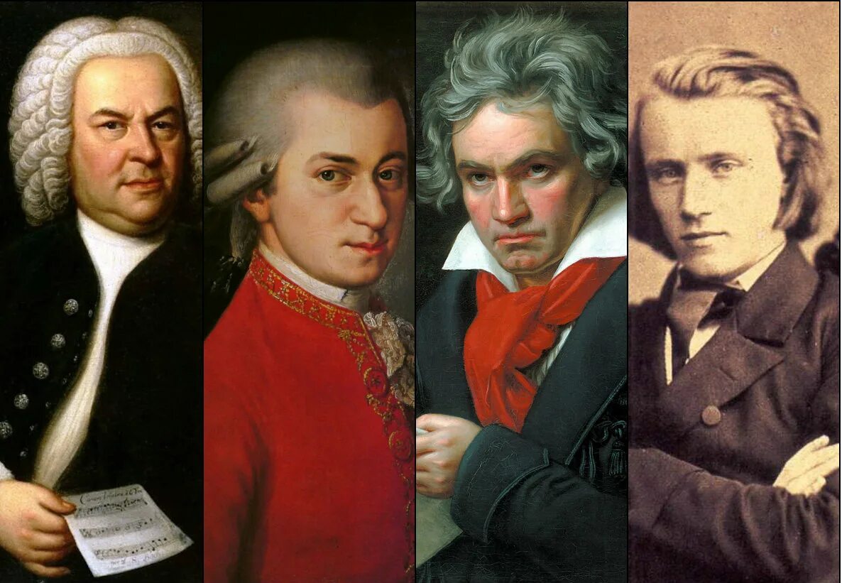 Самые известные композиторы 19. Композиторы Бах Моцарт Бетховен. Бах Моцарт Бетховен Чайковский. Бах Моцарт Бетховен Шопен. Моцарт Шуберт Бетховен Бах.