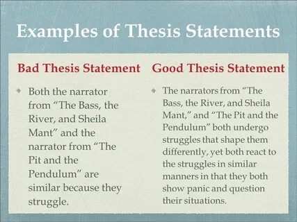 Examples of Thesis Statements.