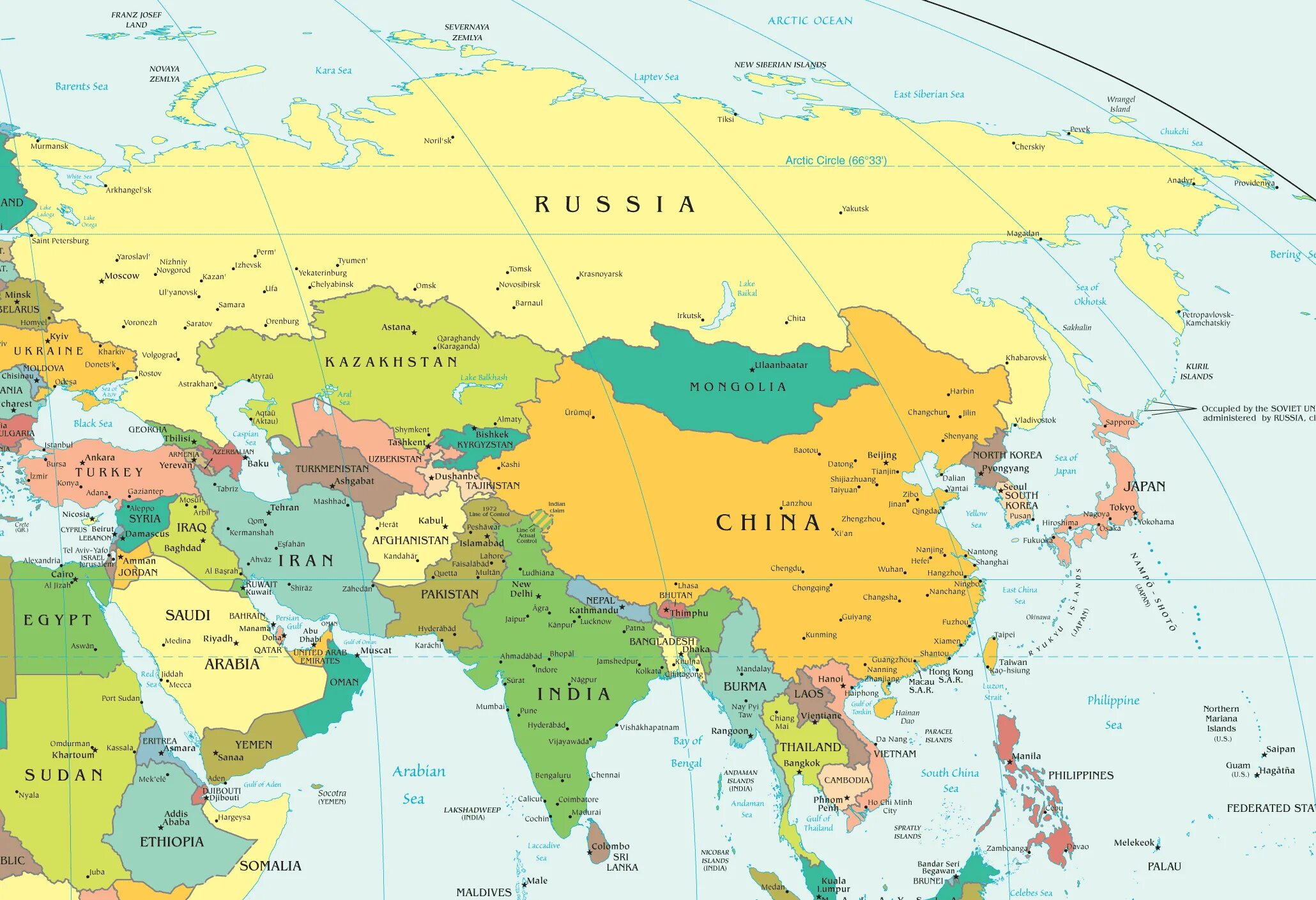 Карта евразии политическая крупная хорошее качество. Политическая карта Евразии. Политическая карта Евразии со странами на русском. Политическая карта Евразии со странами крупно.
